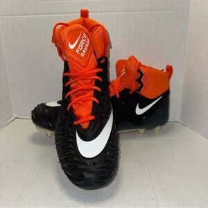Nike Force Savage Football Cleats 918346-019 Shoes Black Orange Mens Sz 17 NWOT